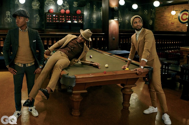 Bryshere Grey, Trai Byers and Jussie Smollett suit up for a game of pool.