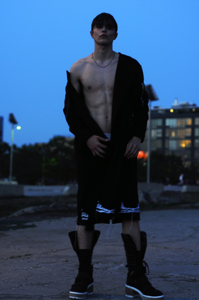 Diego wears jacket Siki Im, underwear Calvin Klein and boots Hood By Air.