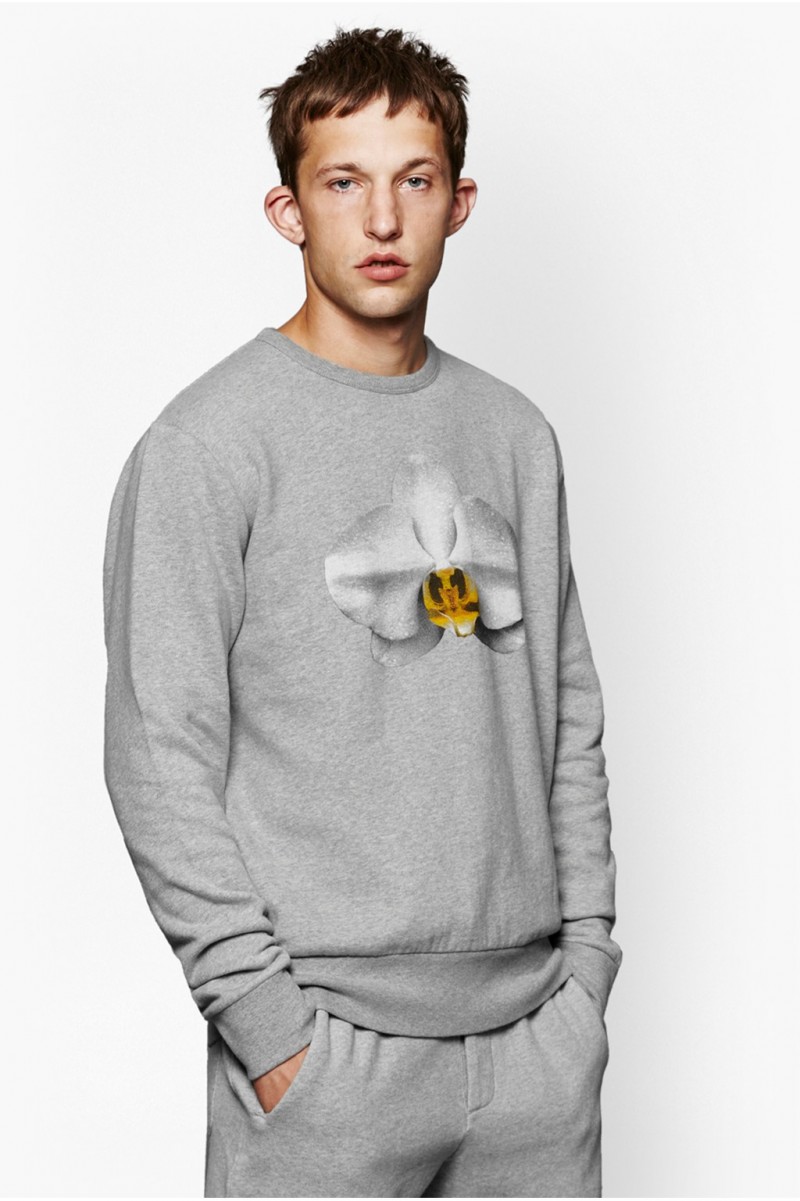 French Connection Men Block Sport Orchid Print Sweatshirt