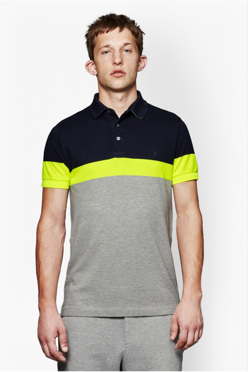 French Connection Men Block Sport Polo Shirt