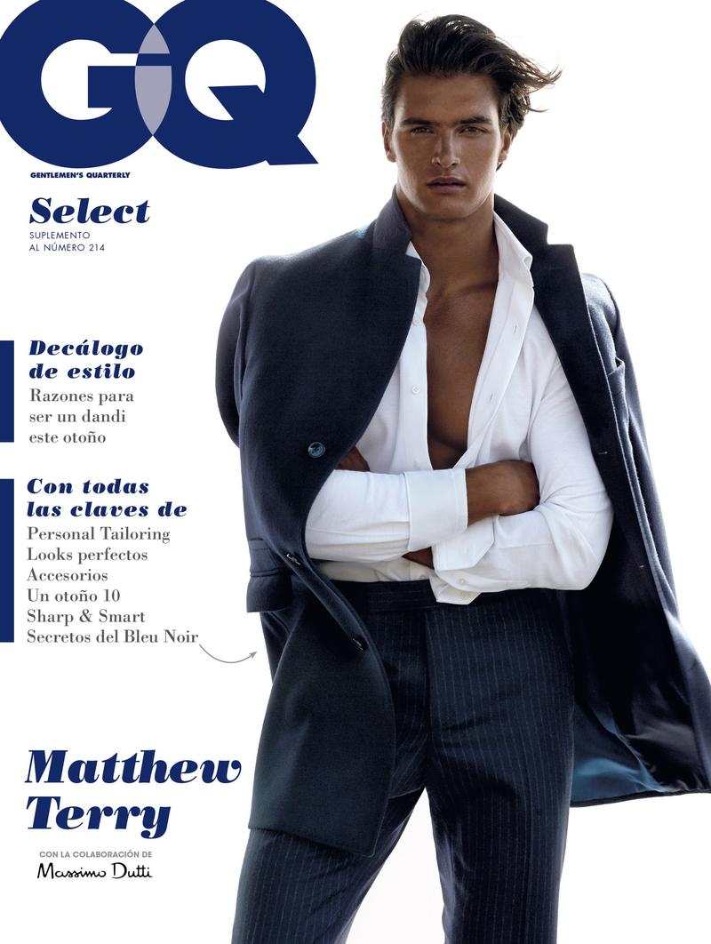 Matthew Terry covers GQ España's October 2015 supplement in a chic Massimo Dutti look.