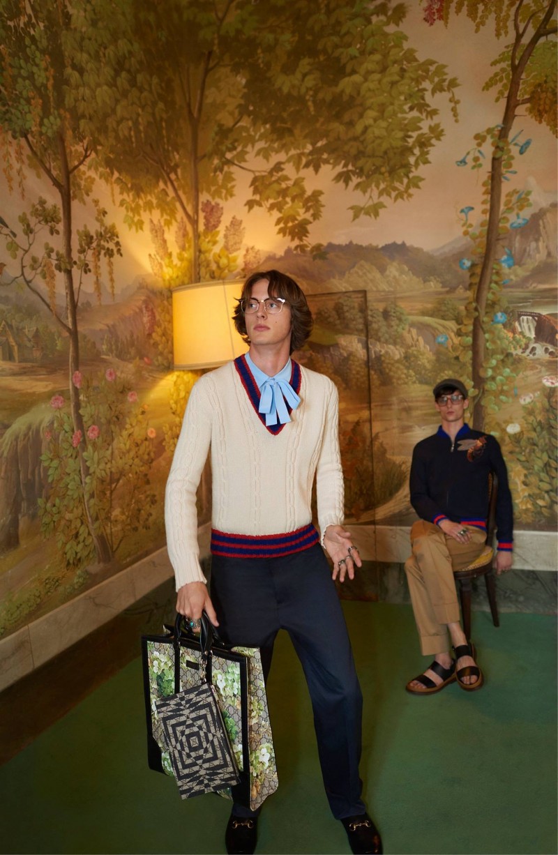 Models Nick Shaw and Laurie Harding for Gucci Cruise 2016 Campaign