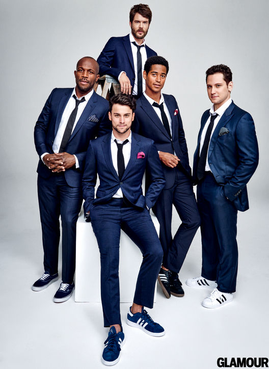 How to Get Away with Murder Stars Charlie Weber, Billy Brown, Jack Falahee, Alfred Enoch and Matt McGorry suit up and pose in sneakers for the pages of Glamour.