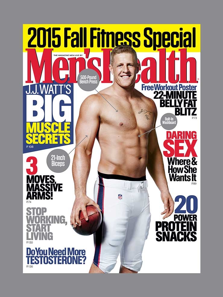 J.J. Watt covers the October 2015 issue of Men's Health.