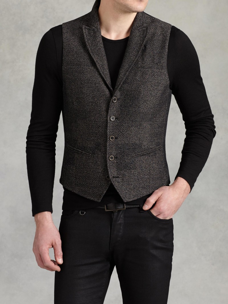 John Varvatos Peak Lapel Vest with Wire