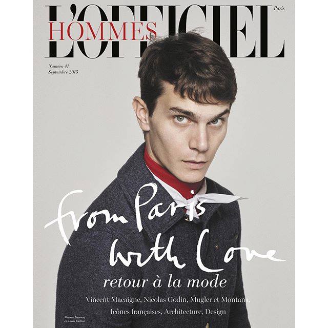 Vincent LaCrocq covers L'Officiel Hommes Paris in Louis Vuitton