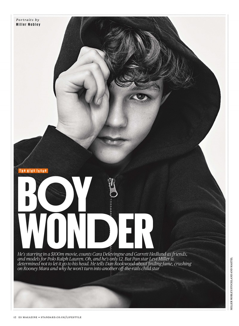 Levi Miller photographed for the Evening Standard.