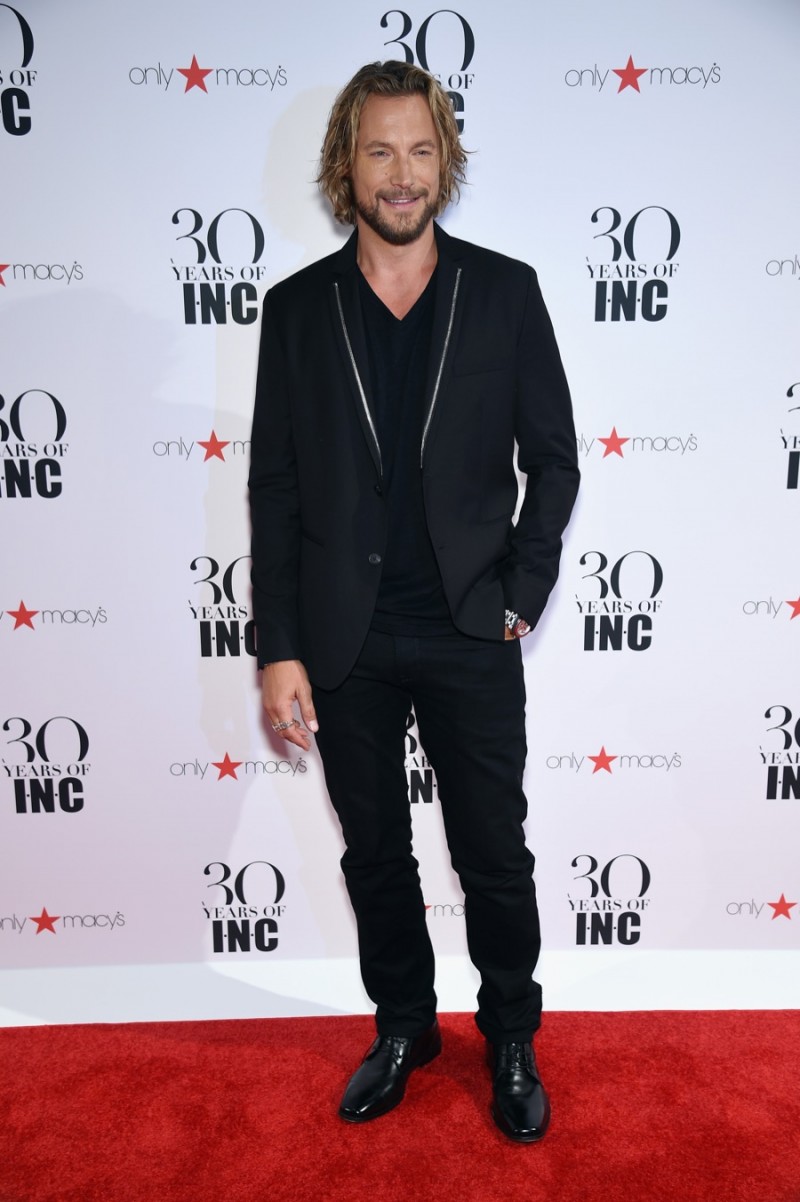 Gabriel Aubry hits the red carpet in a look from INC.