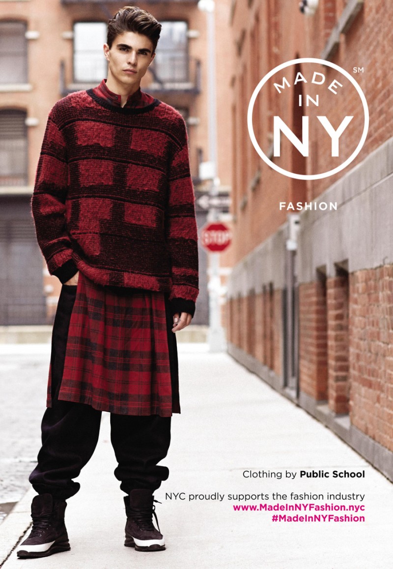 Diego Villarreal models Public School for Made in New York Fall/Winter 2015 Campaign