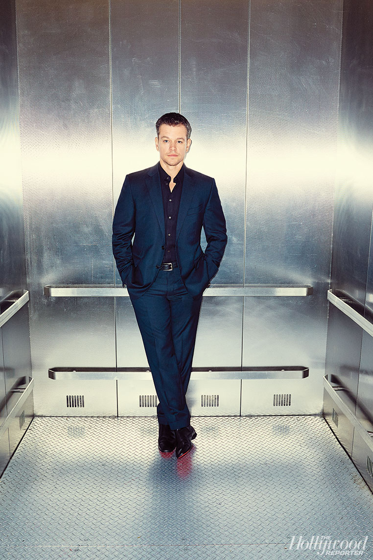 Matt Damon suits up for The Hollywood Reporter.