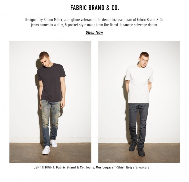 Louis Mayhew wears denim Fabric Brand & Co.