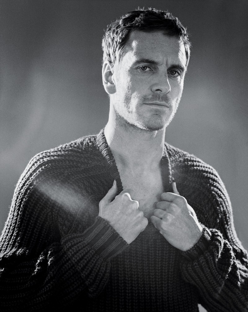 Michael Fassbender poses for a portrait in a sweater from Tod's.