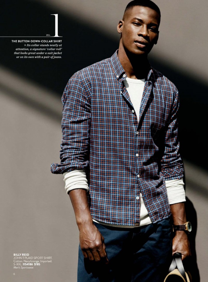 Top model David Agbodji sports the essential button-down shirt.