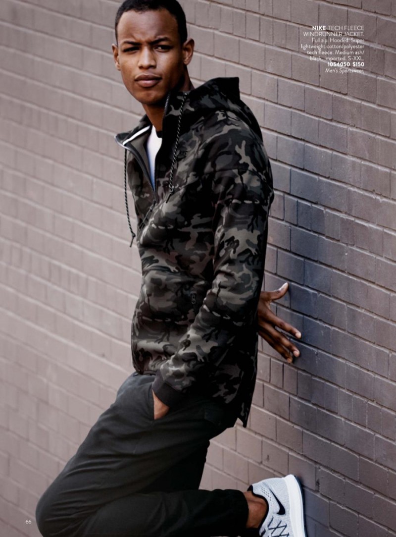 Conrad Bromfield shows an urban appeal in a camouflage jacket.