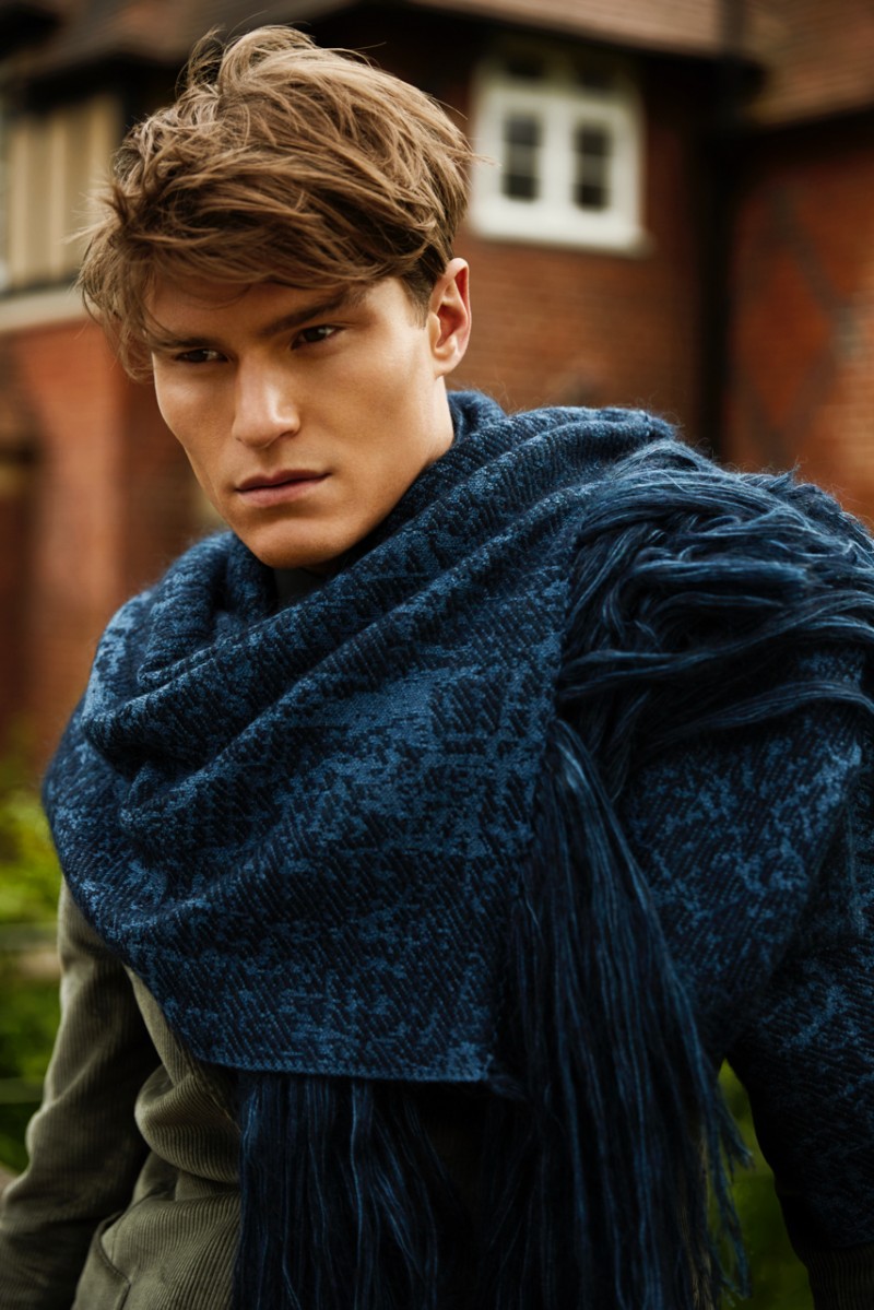 Oliver Cheshire dons a Salvatore Ferragamo scarf.