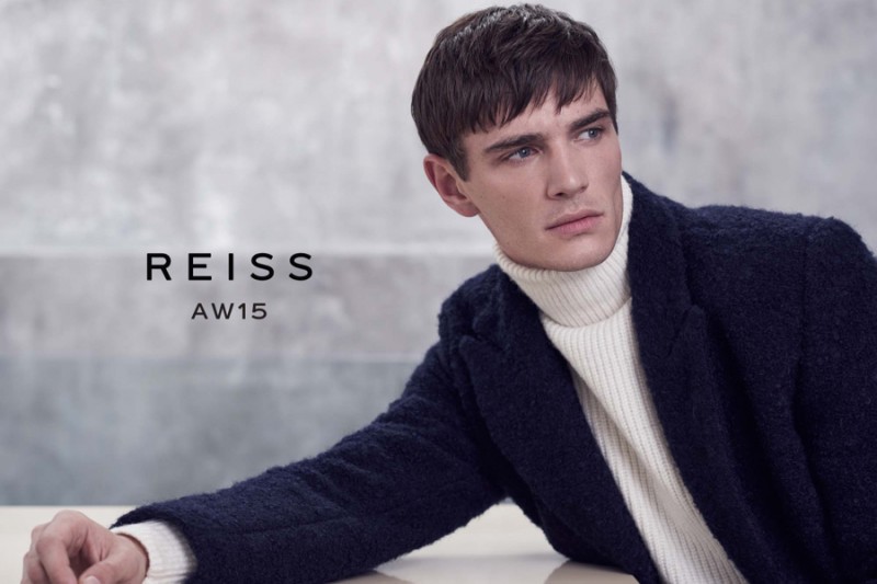 Julien Sabaud poses for Reiss' fall-winter 2015 campaign.