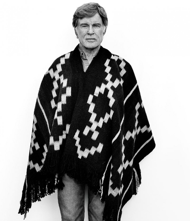 Robert Redford is front and center in a poncho.