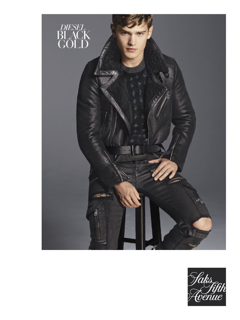 Bo Develius wears Diesel Black Gold.