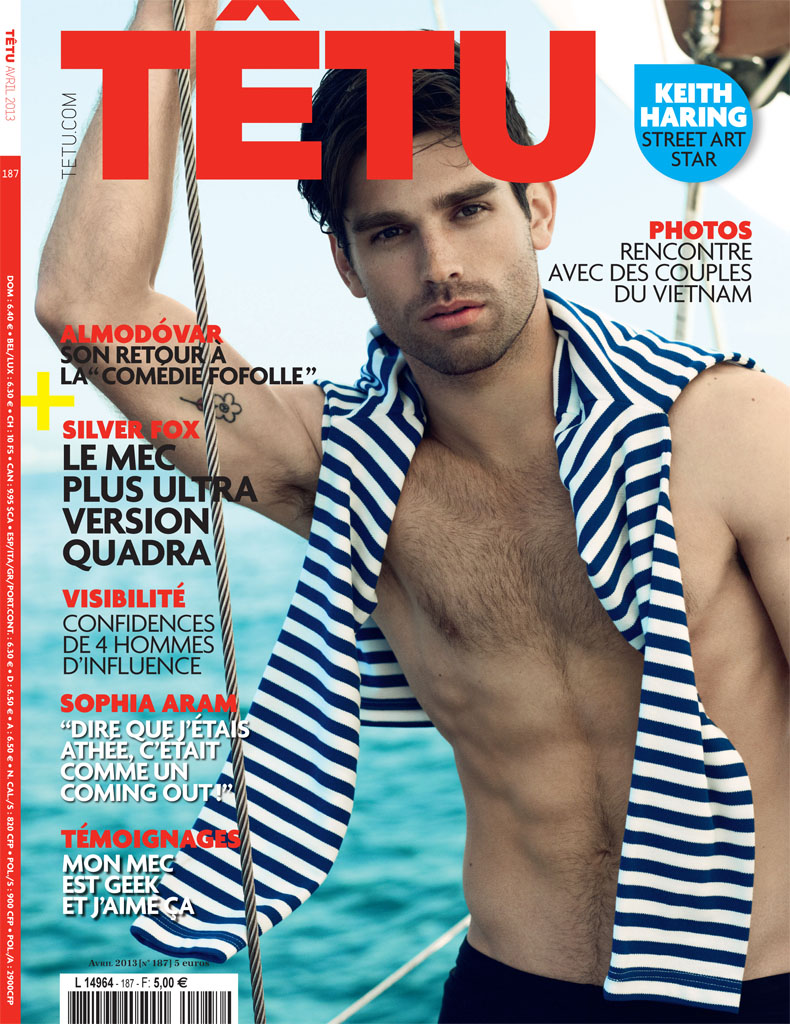 Justin Gaston covers Têtu April 2013