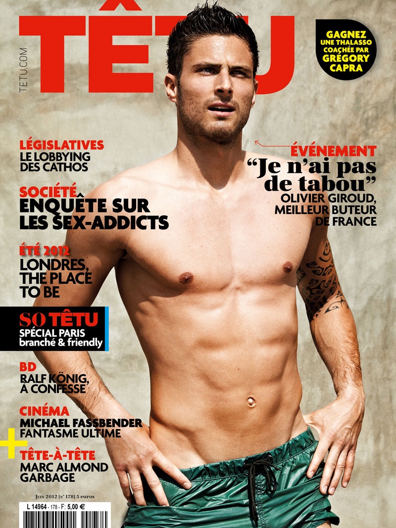 Olivier Giroud covers Têtu June 2012