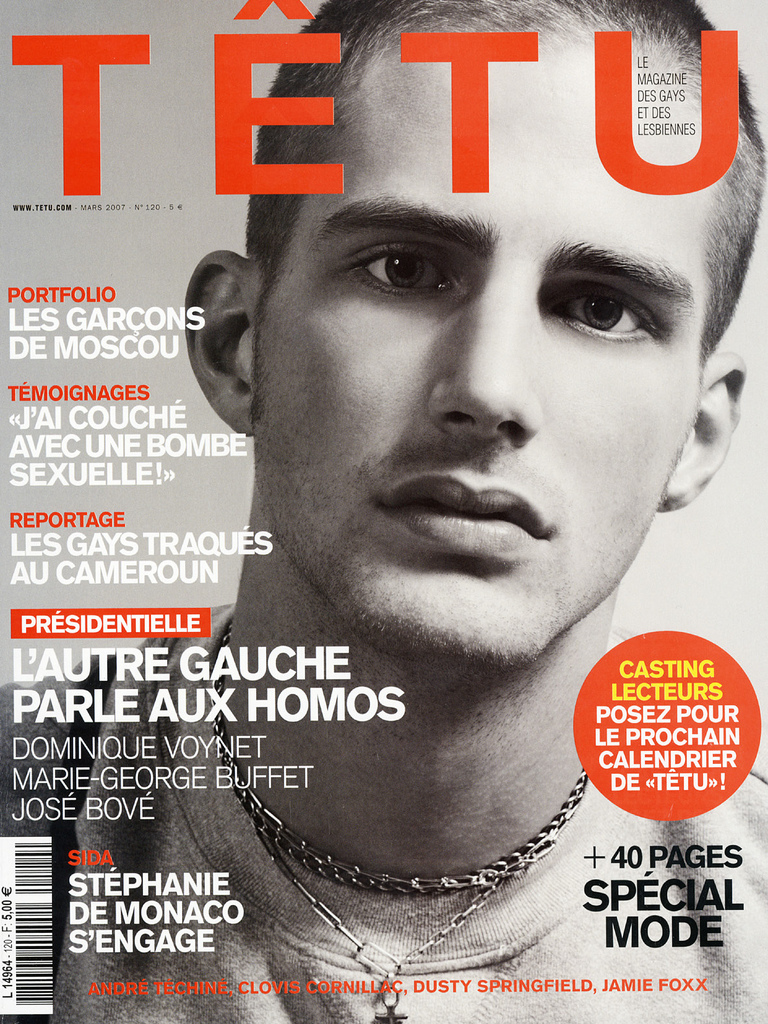 Matt Loewen covers Têtu March 2007