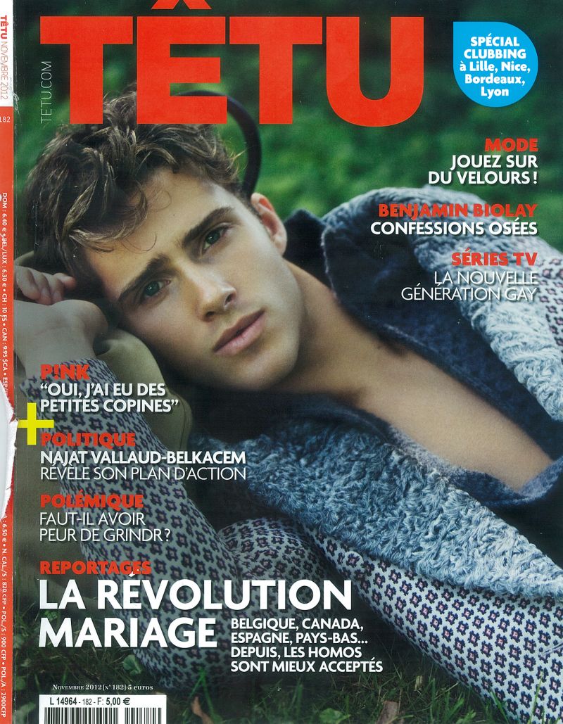 Ryan Taylor covers Têtu November 2012