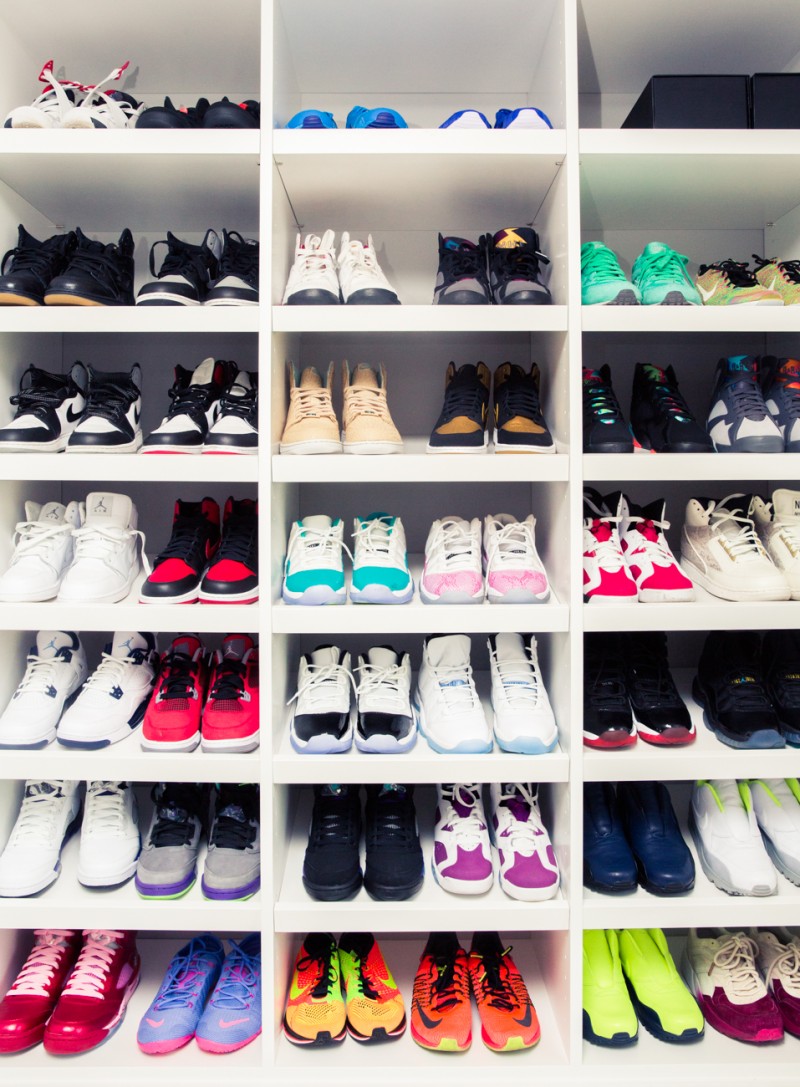 Part of Victor Cruz's impressive sneaker collection.
