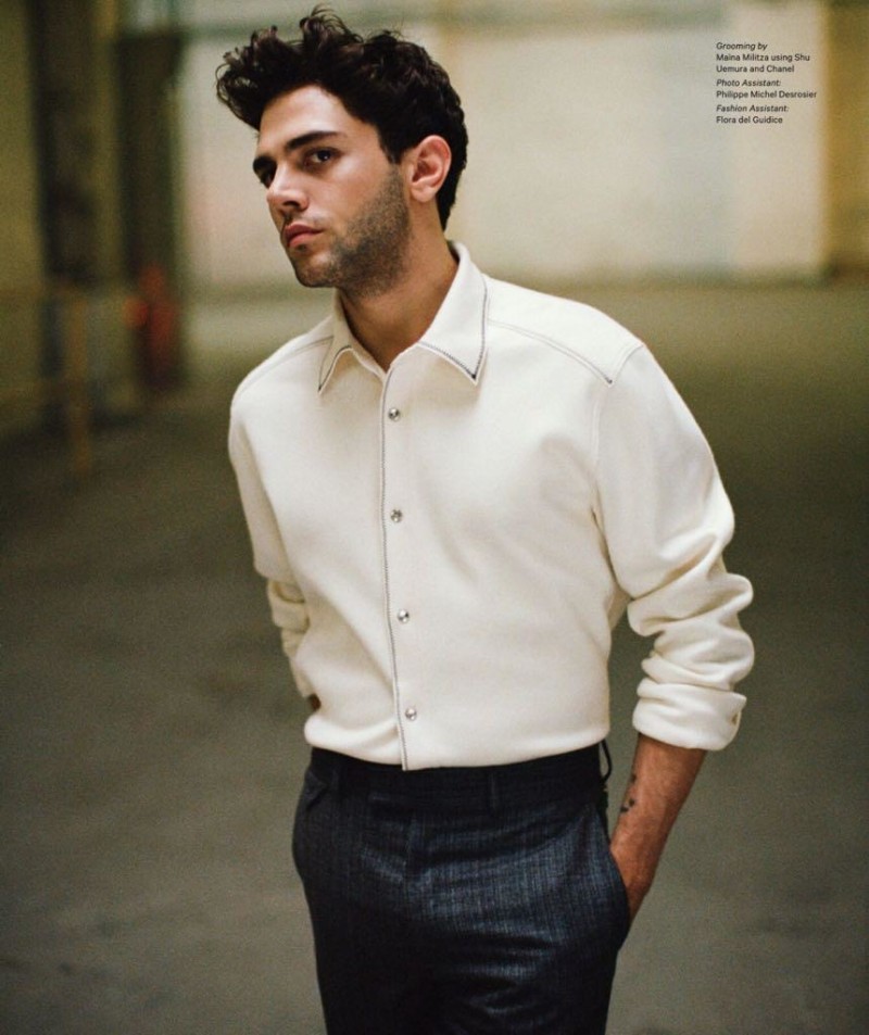 Xavier Dolan dons a look from Louis Vuitton