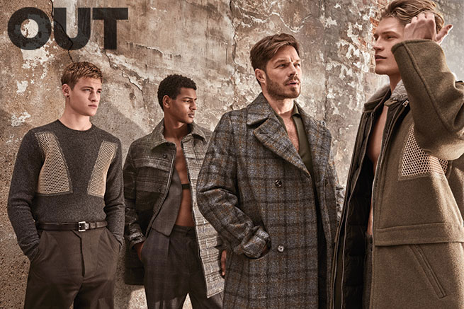 Rob Knighton, Tidiou M'Baye, Paul Sculfor and Harry Goodwins for Out magazine