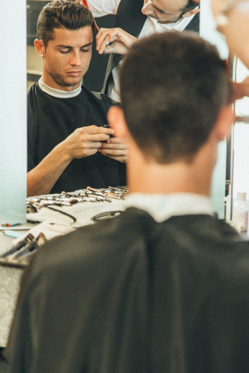 Cristiano Ronaldo behind the scenes of his CR7 Footwear fall-winter 2015 campaign shoot.