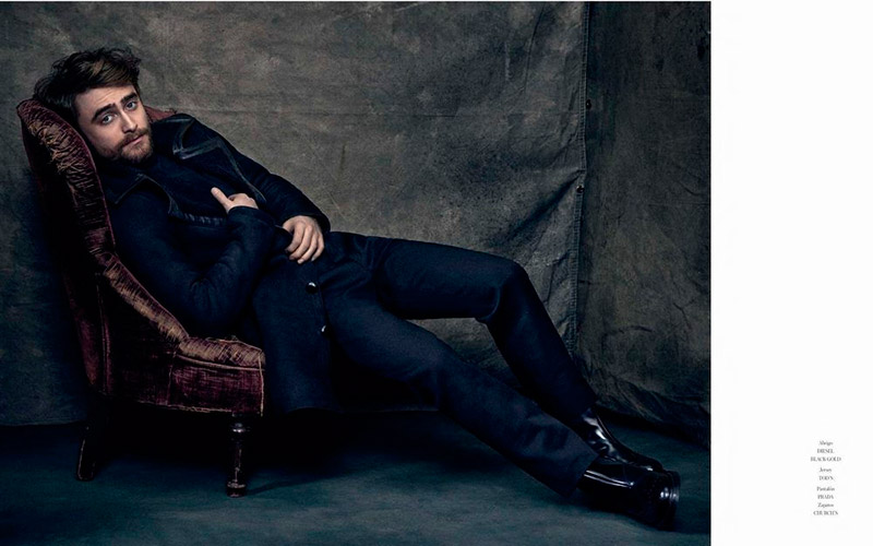 Daniel Radcliffe reclines for a moody image.