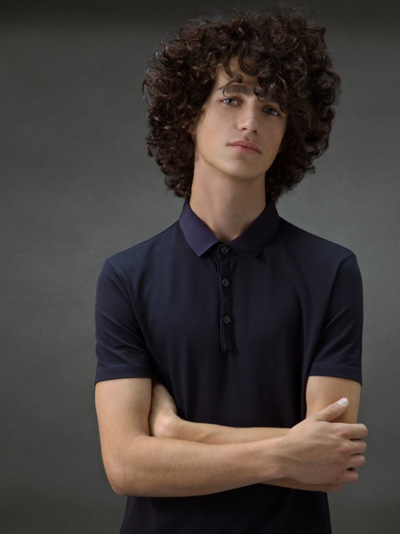 Guy wears polo shirt Lanvin.