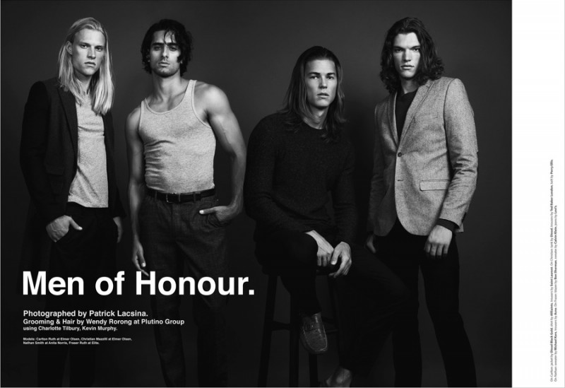 Models Carlton Ruth, Christian Mazzilli, Nathan Smith and Fraser Ruth photographed by Patrick Lacsina