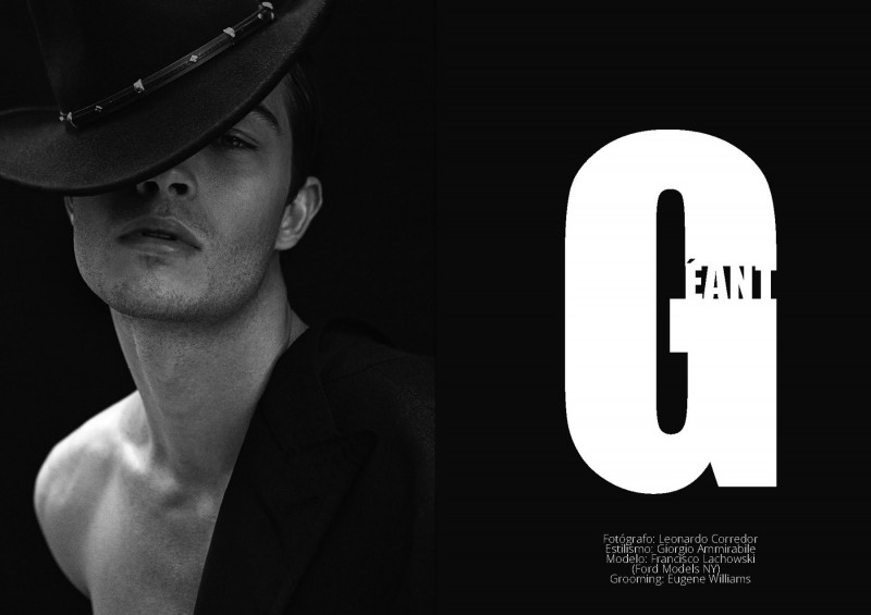 Donning a chic hat, Francisco Lachowski is photographed by Leonardo Corredor.