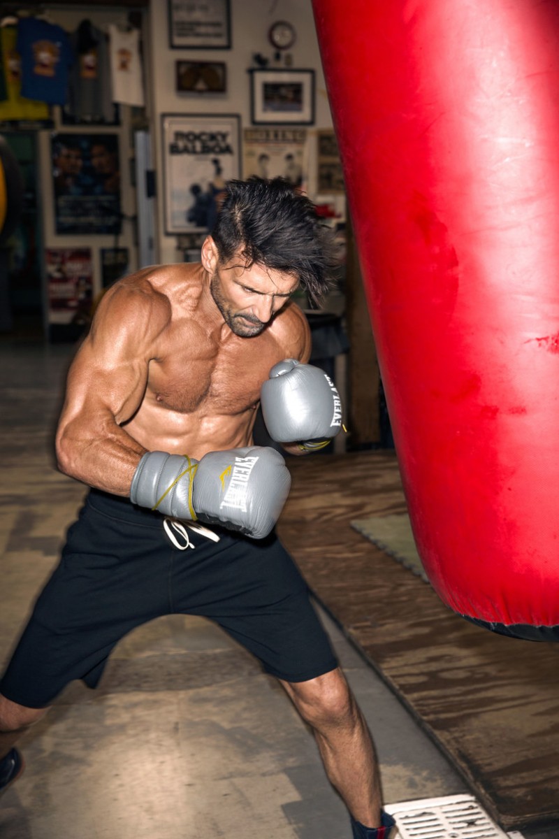 Frank Grillo works out for a Details shoot.