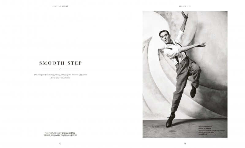 Model Thomas Gibbons channels Fred Astaire for Essential Homme