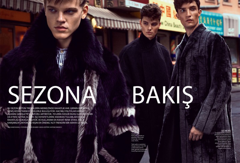 Models Reid Rohling, Max Von Isser and Carson Hiner for GQ Turkey
