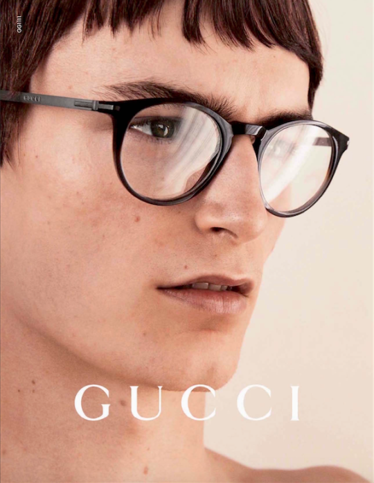 Model Jack Chambers is the latest face of Gucci as he links up with photographer Glen Luchford. Jack goes shirtless for a relaxed fall-winter 2015 eyewear campaign.
