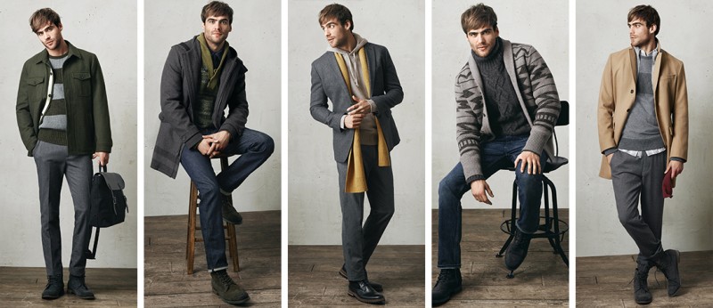 Model George Alsford shows us how to layer for fall in a wardrobe from Banana Republic.
