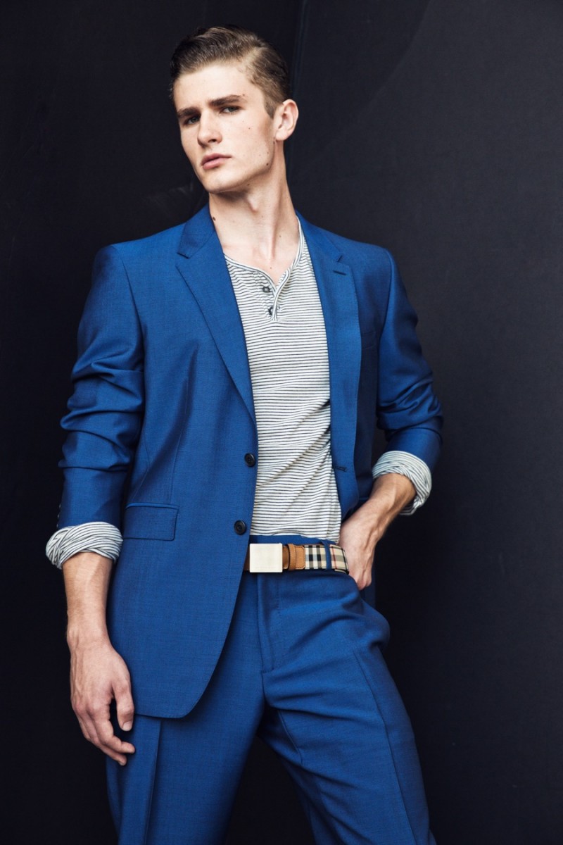 Igor wears shirt Rag & Bone, suit and belt Burberry, available at Bloomingdale's.