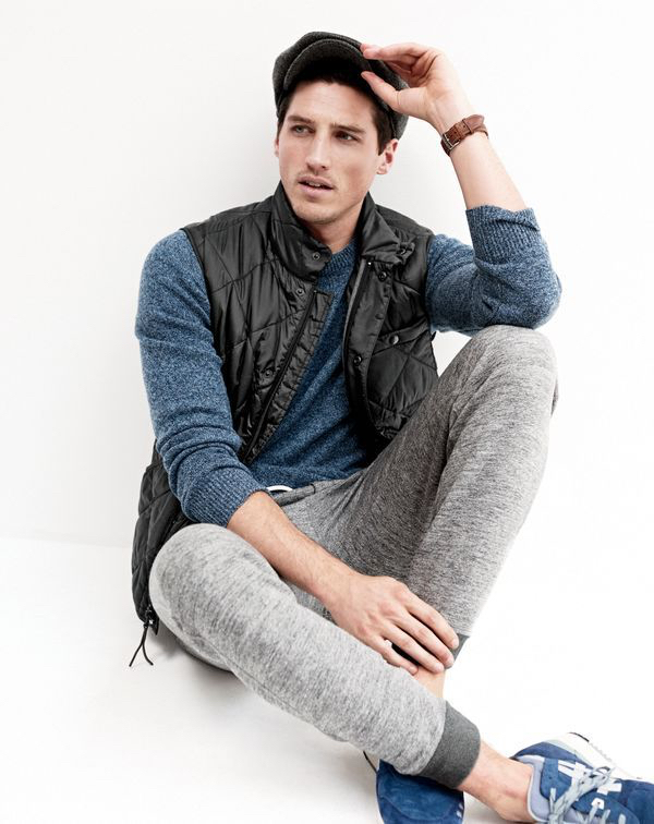 Ryan Kennedy is a relaxed vision in a quilted J.Crew vest.