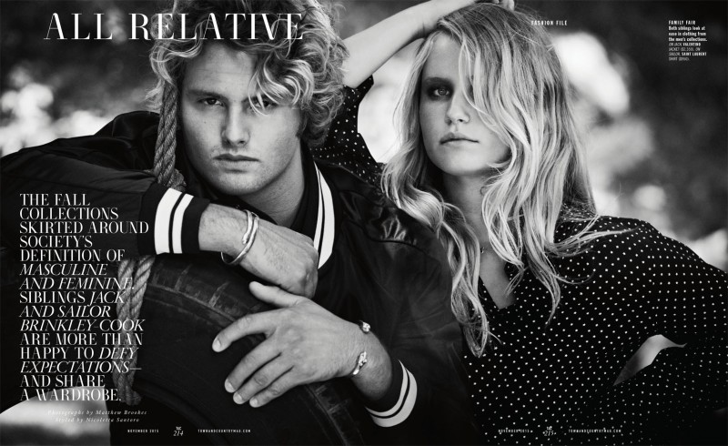 Christie Brinkley is the latest supermodel to have her children front and center with an entry into the modeling world. Jack and Sailor Brinkley-Cook star in a fall fashion editorial for the pages of Town & Country. The siblings are photographed by Matthew Brookes and styled by Nicoletta Santoro.