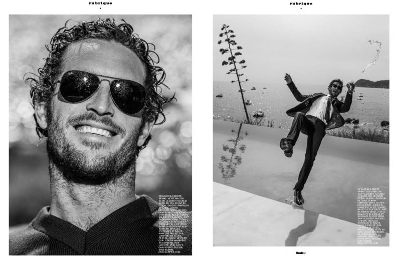 Pictured left, Justice Joslin rocks Ray-Ban aviator sunglasses.