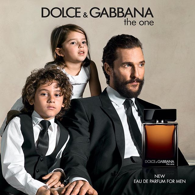 Matthew McConaughey + Kids Front Dolce & Gabbana The One Fragrance Campaign