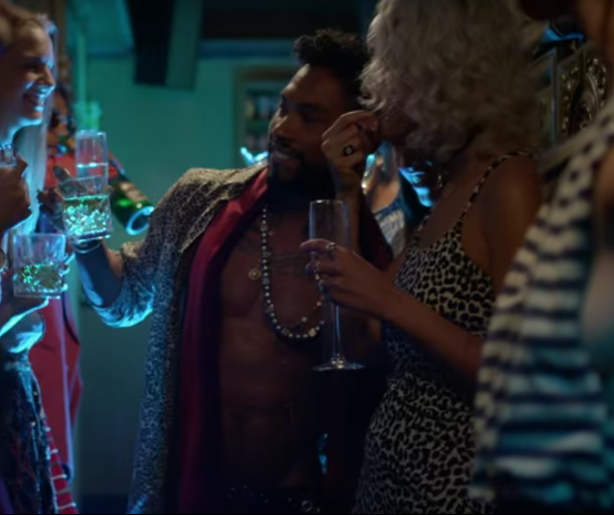 Miguel Wilds Out in Leopard Shirt for 'Waves' Music Video