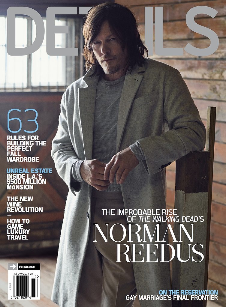 Norman Reedus covers the November 2015 issue of Details.