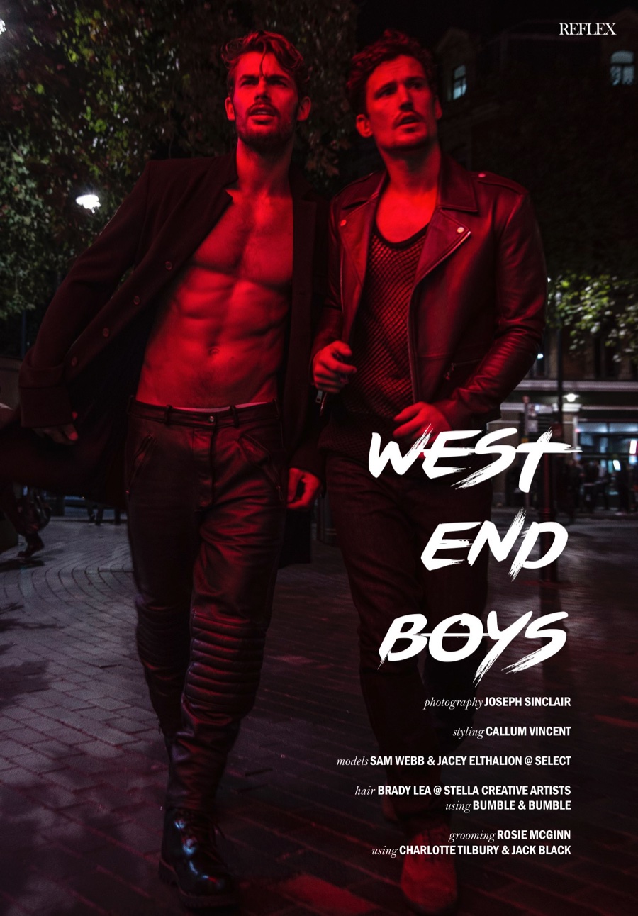 Sam Webb + Jacey Elthalion are ‘West End Boys’ for Reflex Homme