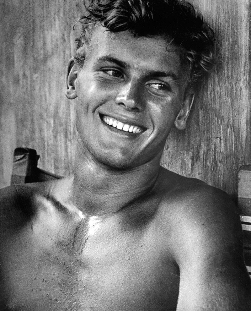 Tab Hunter is all smiles for this classic black & white image.