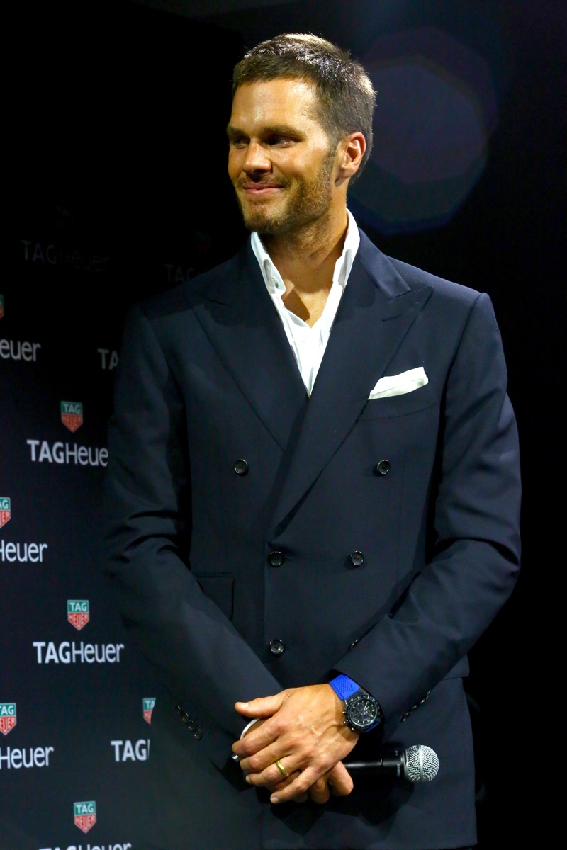 Tom Brady at the TAG Heuer event announcing him as brand ambassador.