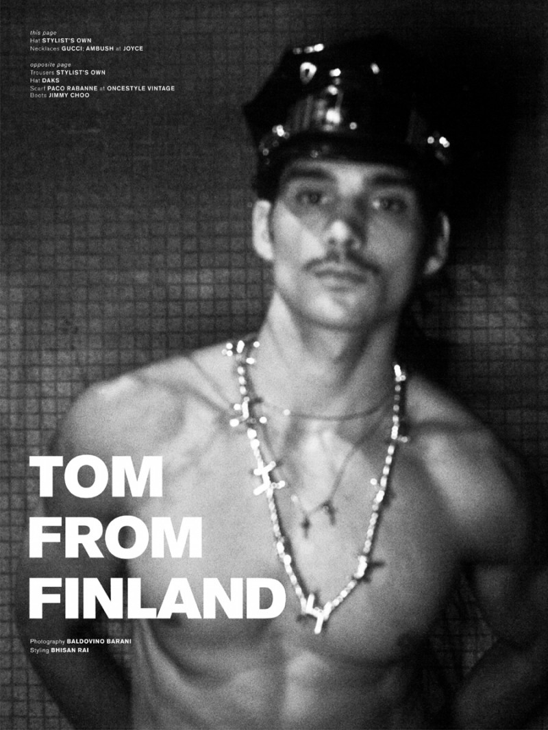 Model Taner Sigirtmac channels Tom of Finland for Archetype. 